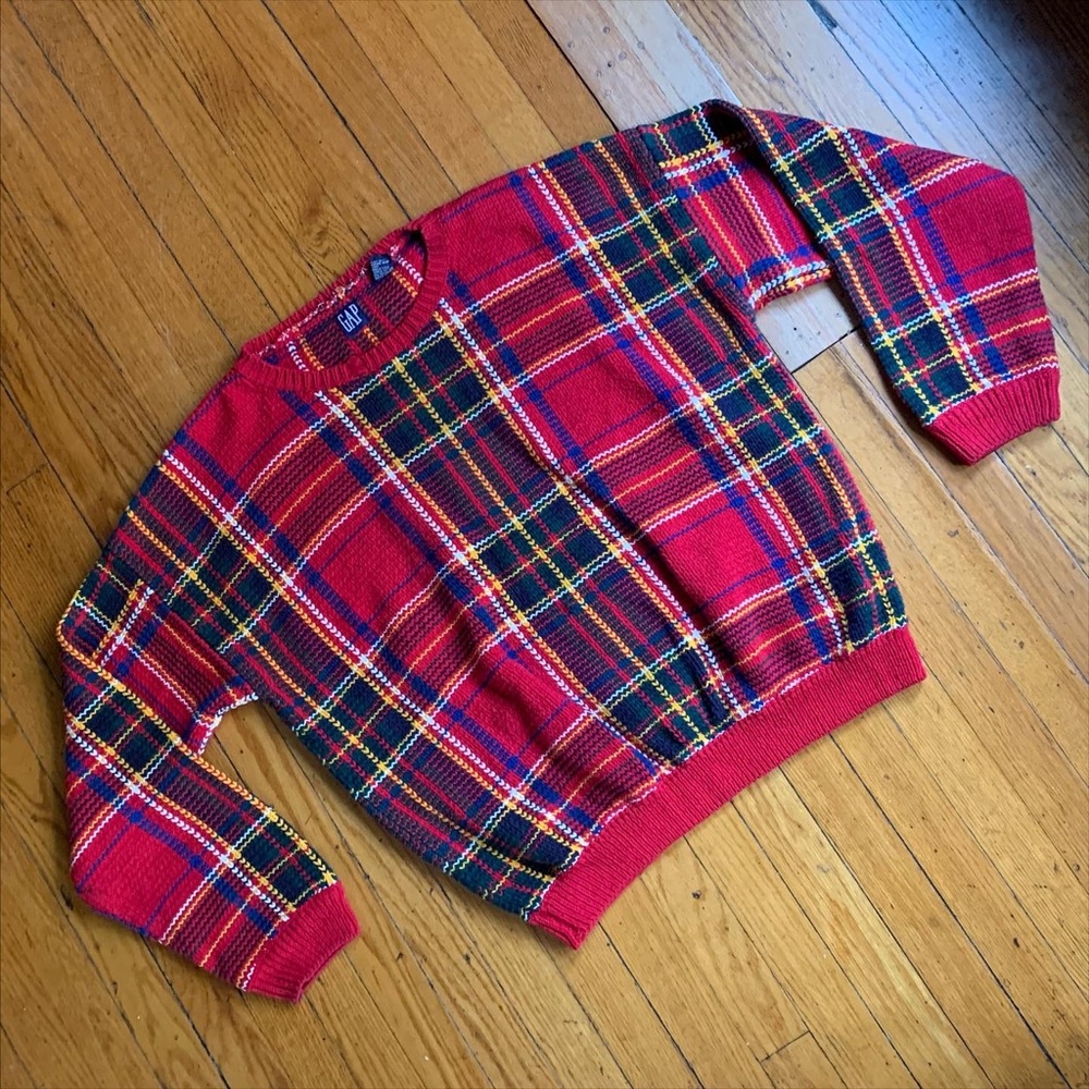 Vintage 1990s Gap Plaid Pullover Sweater